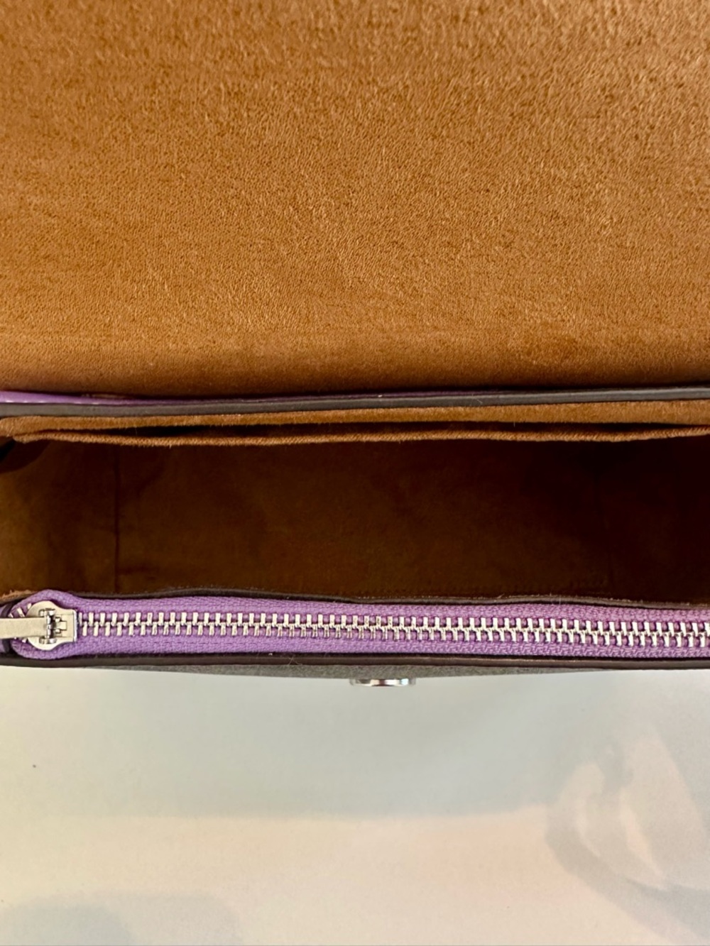 New COACH OUTLET Morgan Top Handle Satchel Purple 2way Hand Bag Shoulder rare - Picture 7 of 7